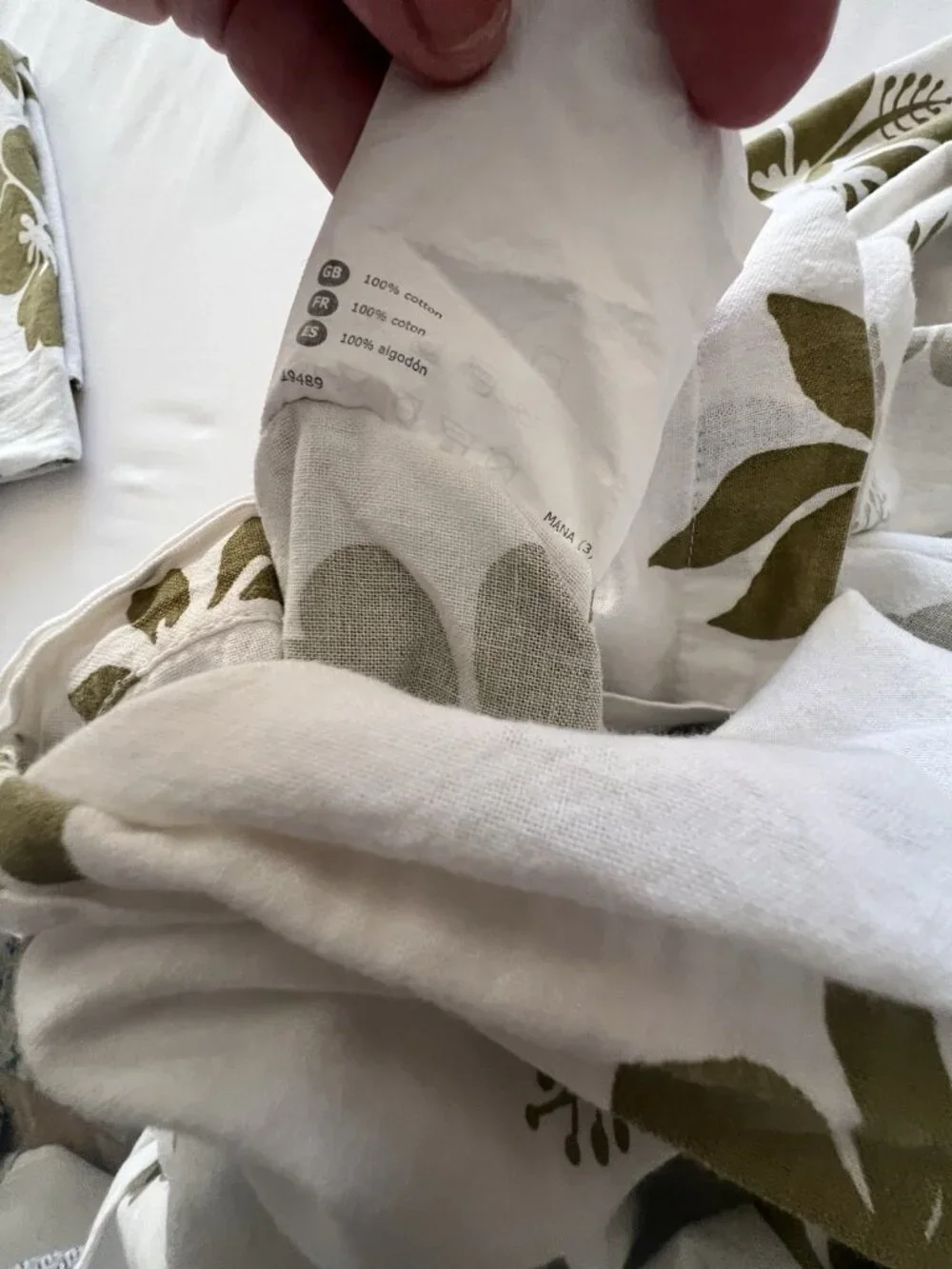 IKEA VÅRTÖREL Duvet Cover TWIN Pillowcase 100% Cotton Floral Hibiscus Green NICE